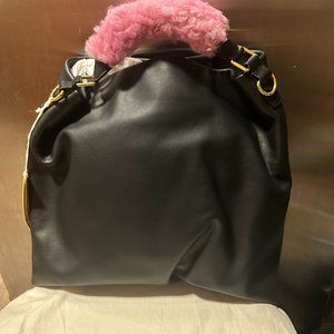MARNI Black Medium Venice Tote Shearling bag